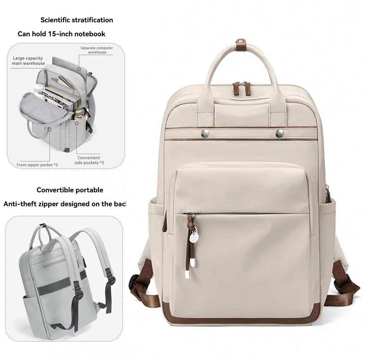 New unisex versatile laptop backpack top handle travel casual backpack business computer bag