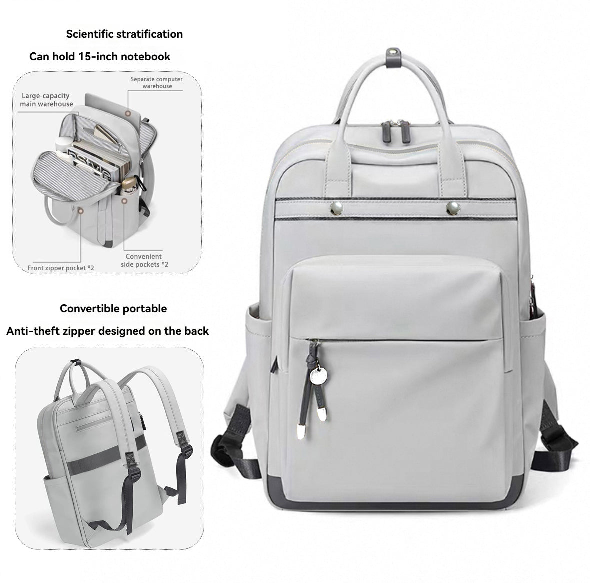 New unisex versatile laptop backpack top handle travel casual backpack business computer bag